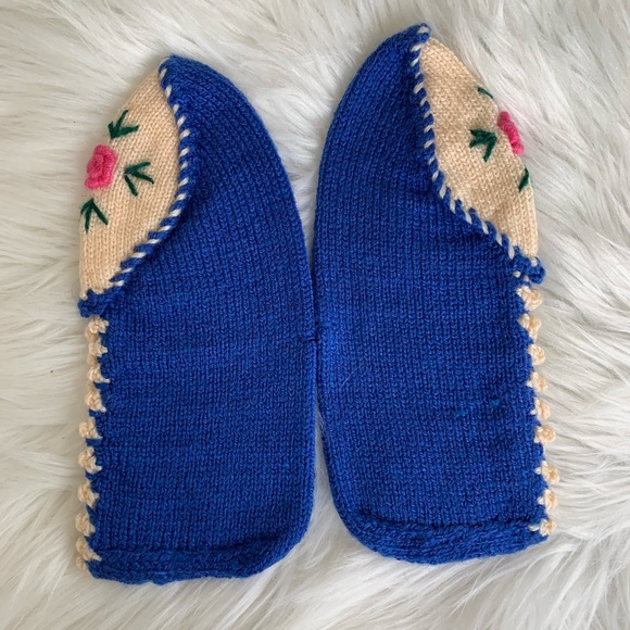 Hand Knit Wool Sock Bootie Slippers Handmade - Picture 8 of 8